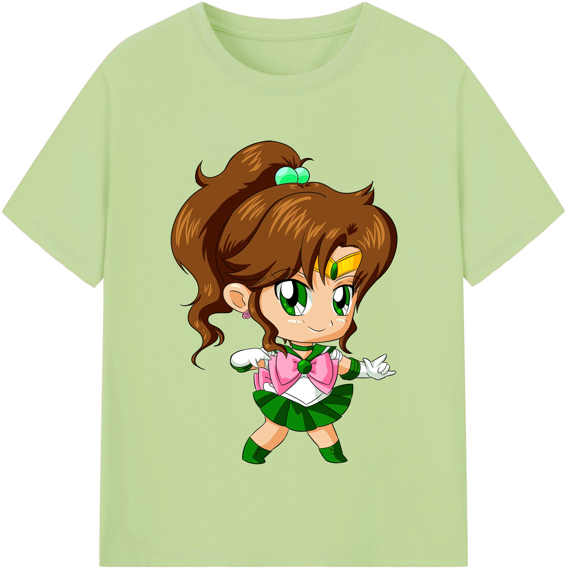 （画像用） 美少女戦士セーラームーン 木野 まこと きの まこと Sailor Moon Kino Makoto （セーラージュピター；Sailor Jupiter） 綿100％半袖Tシャツ（フロントプリント）